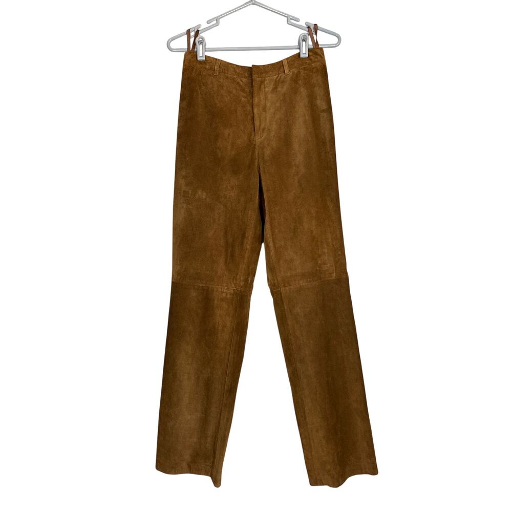 Vintage 100% Suede Leather Pants Size 8 Straight Leg Equestrian Western Cowgirl